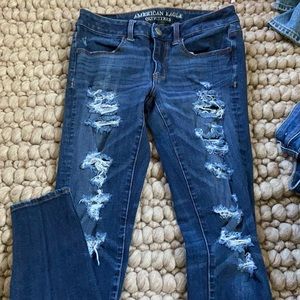 AE skinny ripped jeans. Super stretch so comfy!